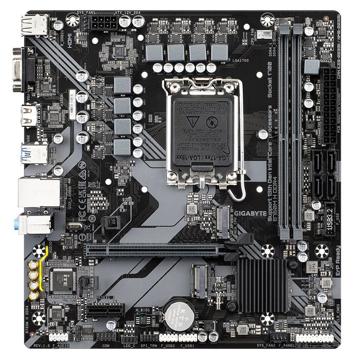 Gigabyte B760m H Ddr4 Placa Base Intel1700 2x Ddr4 - M.2, Sata, Pcie3.0 - Hdmi, Vga, Dp, Rj-45, Usb 3.2 - Microatx