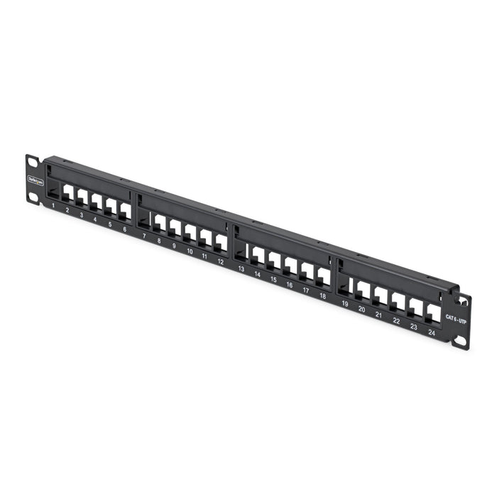 Startech.Com Startech - Patch Panel - Apto Para Montaje En Pared, Rack Montable - Cat 5e/6 - Utp - Negro - 1u - 48.3 Cm (19")