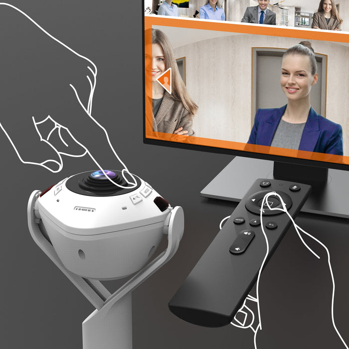 Cámara Web J5create Jvu368  De 360° Alimentada Por Ia Con Altavoz