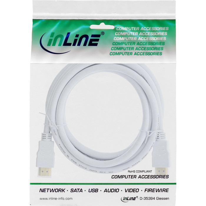 Cable Hdmi Inline De Con Ethernet Macho A Macho Blanco 1,5m