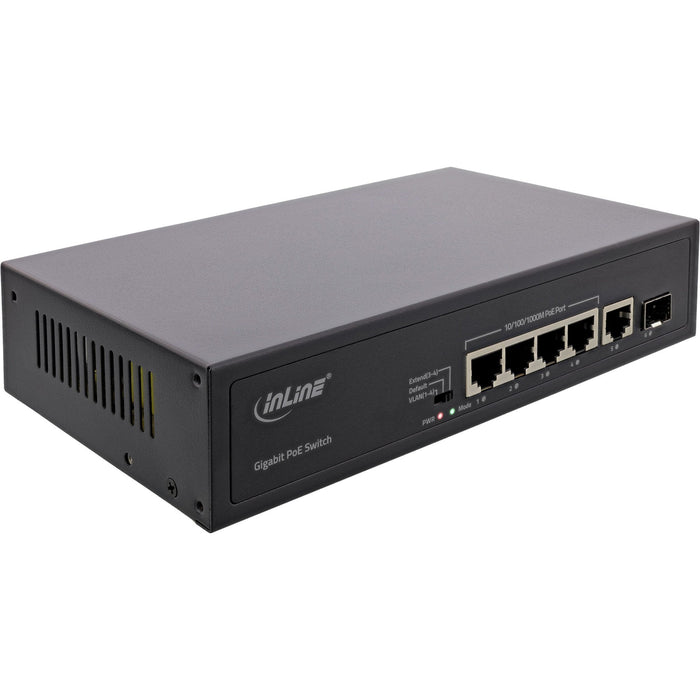 Inline® Poe+ Gigabit Network Switch 5 Port (4x Poe+), 1xsfp, 1gb/S, Desktop, Metal, Without Fan