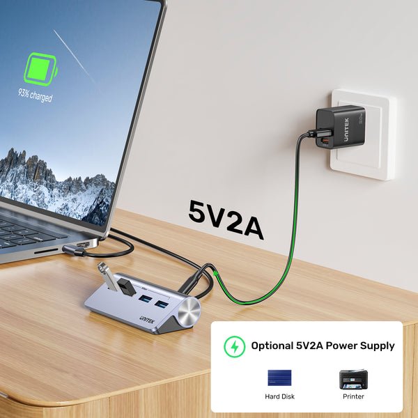 Unitek H1337bgy01 Hub 4in1 Usb-C With 4x Usb-A