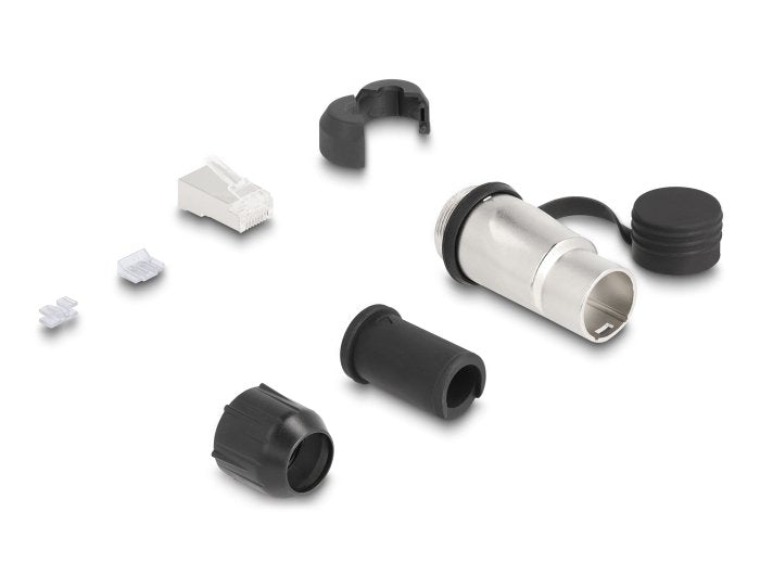 Delock 67056 Enchufe Modular Rj45 Cat.6a Con Acoplador De Paso Y Tapa Protectora