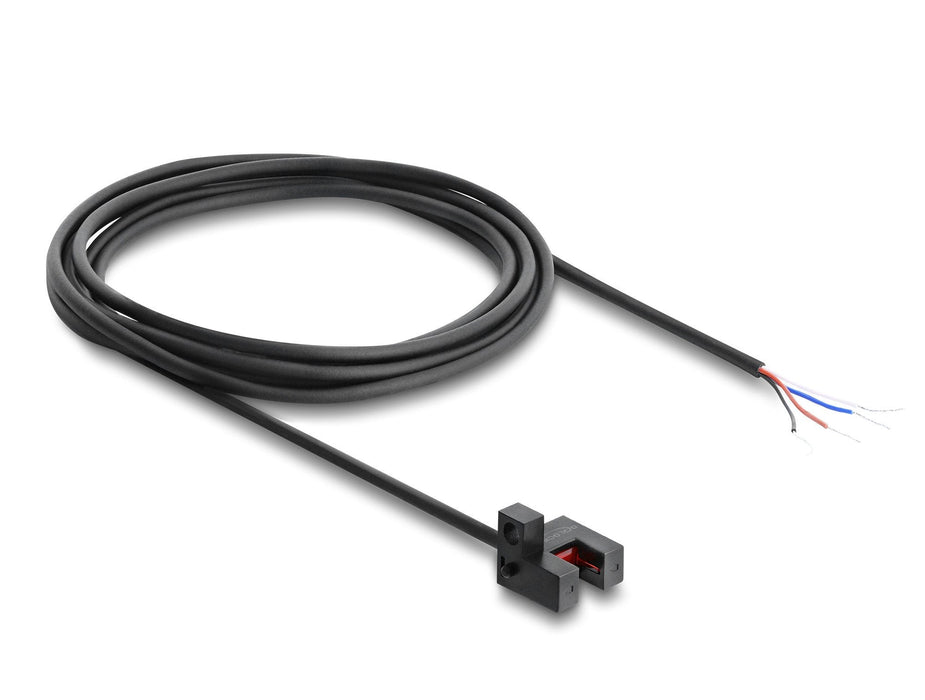 Delock Barrera Fotoeléctrica De Horquilla 5 Mm Tipo R Con 4 X Offenen Extremos De Cable Npn L D Conmutable 2 M