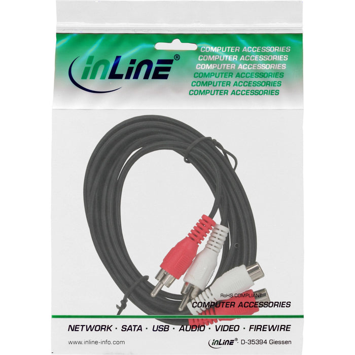 Cable De Audio Inline 2x Rca Macho A Hembra 5m