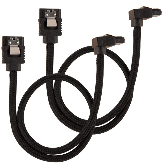 Cable Sata Premium Corsair Con Conector De 90 °, Paquete De 2 - Negro