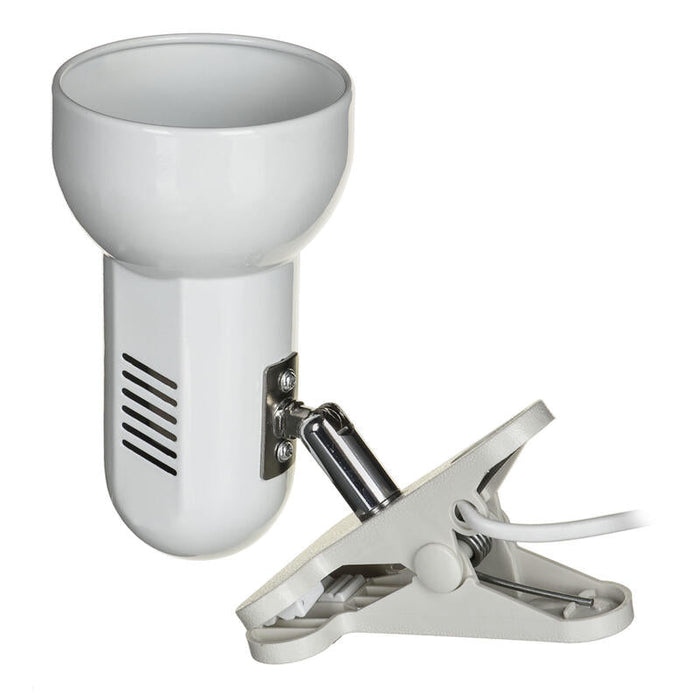 Activejet Lámpara De Sobremesa Con Pinza, Blanca, Metal, Rosca E27