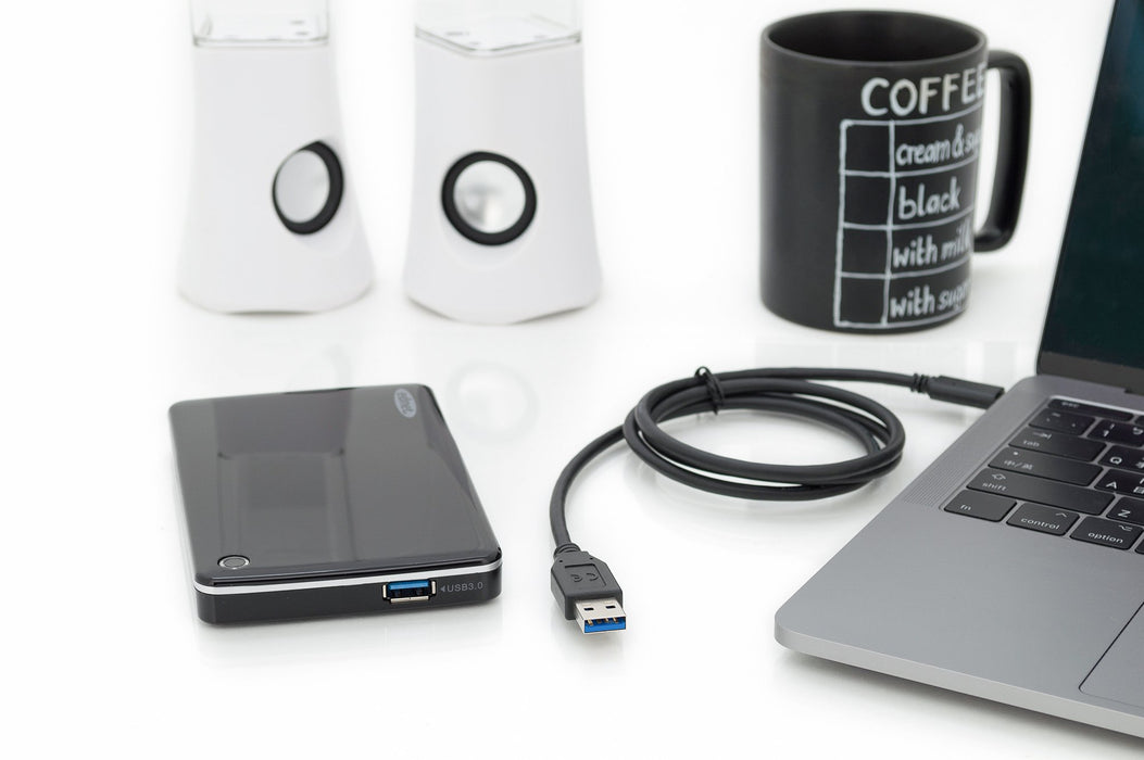 EAN 4016032438298 - Digitus AK-300146-010-S cable USB USB 2.0 1 m USB C USB A 10 Gbit/s Negro imagen 3
