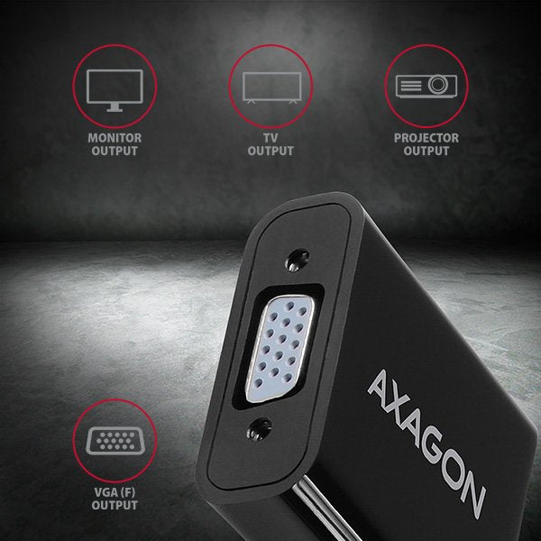 EAN 8595247904409 - Axagon RVH-VGAN adaptador de cable de vídeo 0,15 m HDMI tipo A (Estándar) VGA (D-Sub) Negro imagen 5