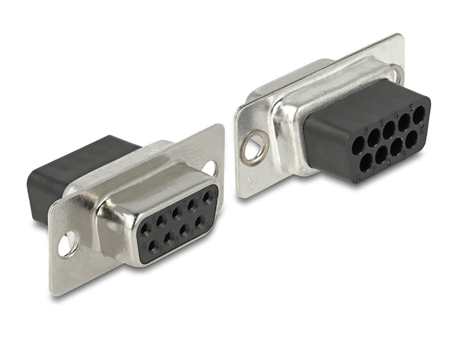 Delock Kit De Montaje De Conector Hembra D-Sub De 9 Pines A Conector Hembra Rj50, Gris