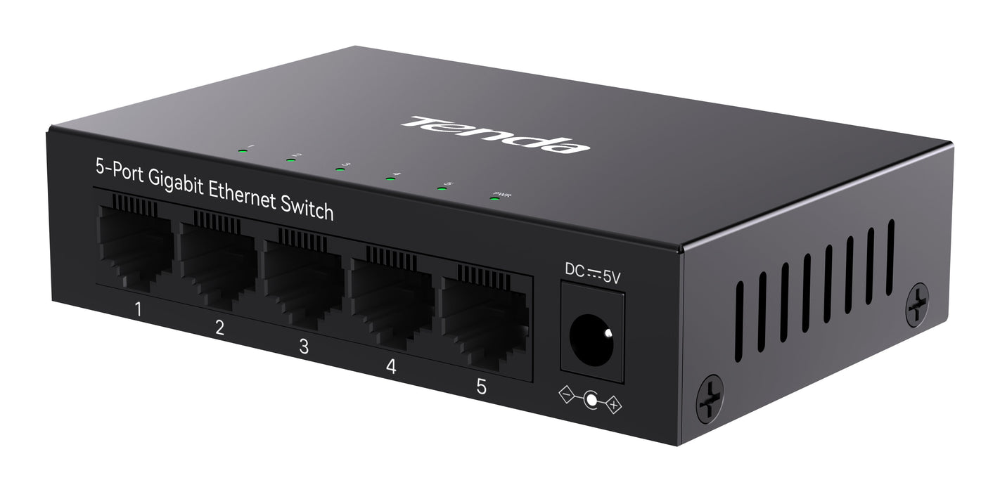 EAN 6932849436853 - Tenda TEG1005M switch No administrado L2 Gigabit Ethernet (10/100/1000) Negro imagen 4