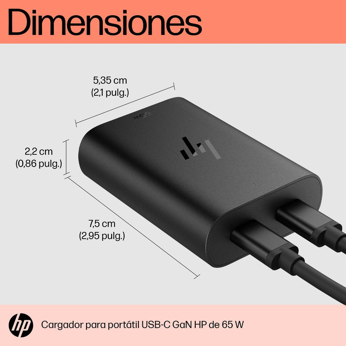 EAN 0196337694811 - HP 65W GaN USB-C Laptop Charger adaptador e inversor de corriente Interior Negro imagen 9