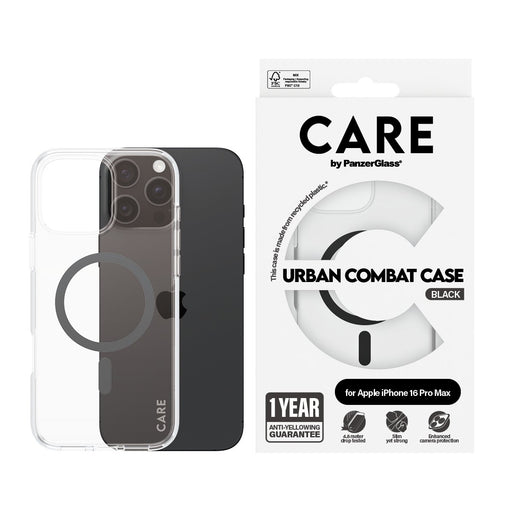EAN 5715685004148 - PanzerGlass CARE™ by ® Urban Combat Case Transparent w. Black MagSafe iPhone 16 Pro Max funda para teléfo imagen 2