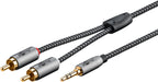 EAN 4040849652905 - Goobay 65290 cable de audio 5 m 3,5mm 2 x RCA Negro, Plata imagen 1