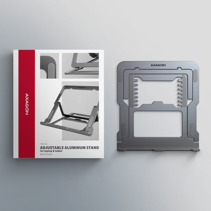 EAN 8595247909244 - Axagon STND-LAG Laptop-Ständer, höhenverstellbar, faltbar, Aluminium Soporte para ordenador portátil y ta imagen 9