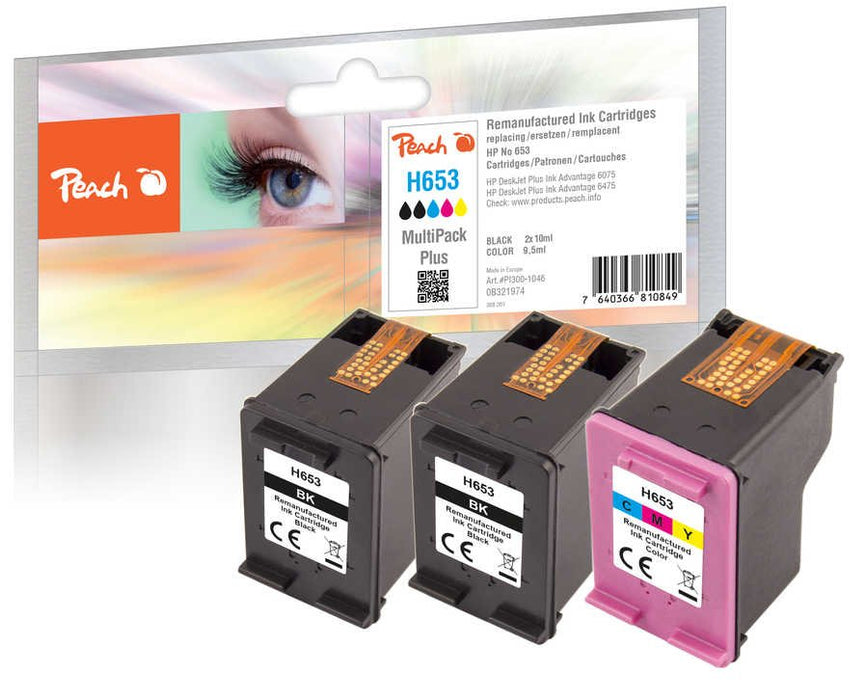 EAN 7640366810849 - Peach PI300-1046 cartucho de tinta 3 pieza(s) Compatible Rendimiento estándar Negro, Cian, Magenta, Amari imagen 1