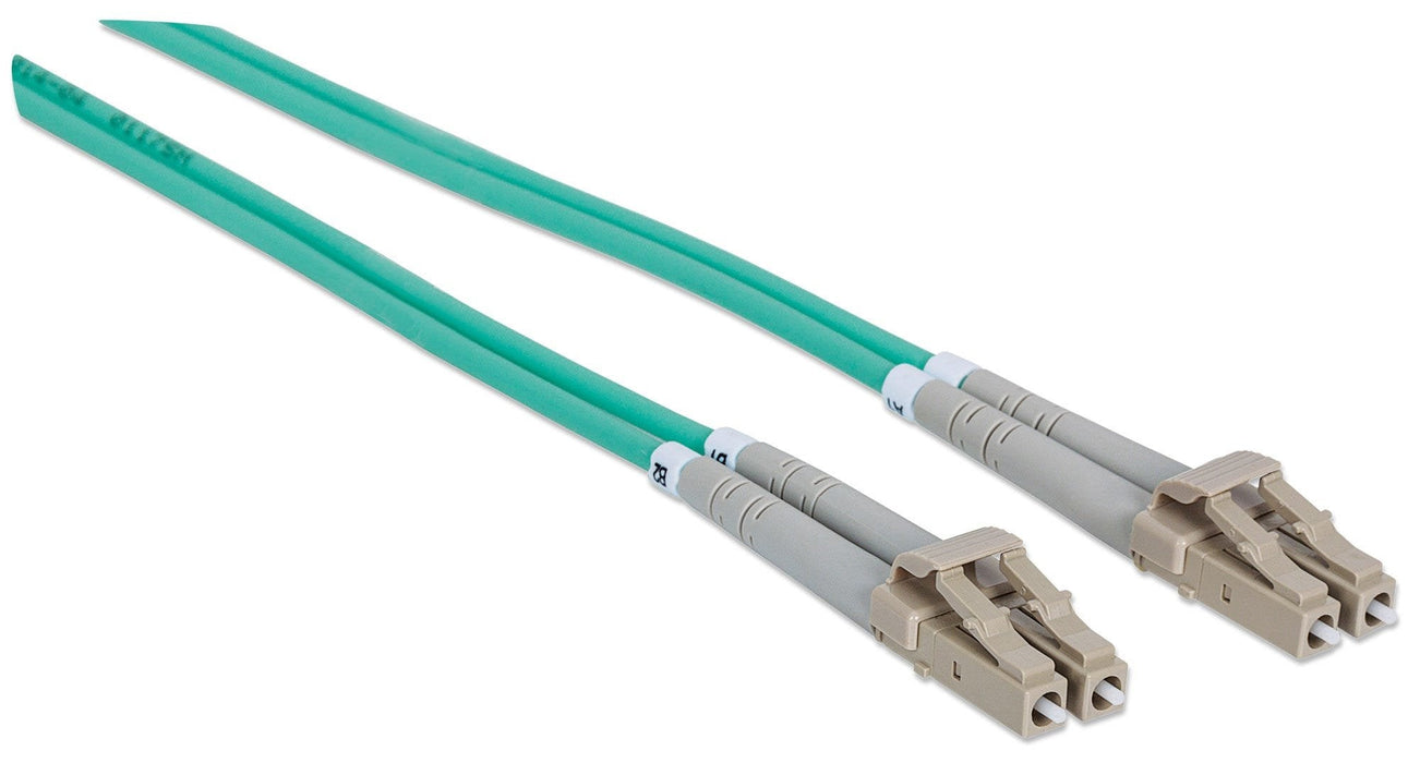 Intellinet 750097 Cable De Fibra Optica 10 M Lc Om3 Color Aguamarina