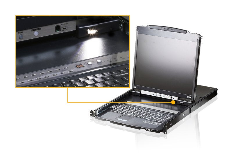 EAN 4710469344787 - ATEN CL5800N consola de rack 48,3 cm (19") 1280 x 1024 Pixeles Metal Negro 1U imagen 3