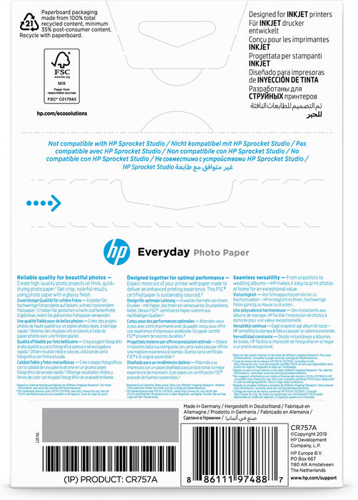 EAN 0886111974887 - HP Everyday Glossy Photo Paper-100 sht/10 x 15 cm Blanco Brillo imagen 7
