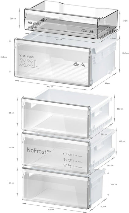 Bosch Home Kgn362laf Serie 4, Combinación De Frigorífico Y Congelador Plateado Kgn362laf