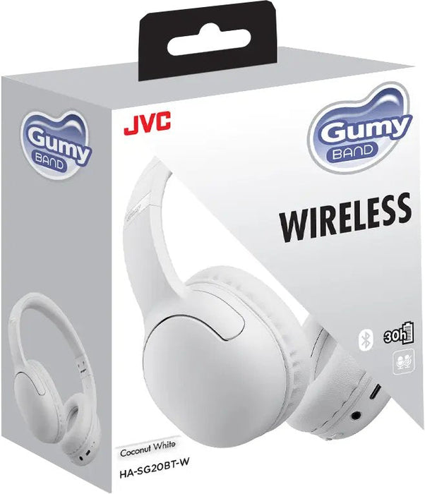 Jvc Headset Wireless Gumy Band On-Ear Coconut White Hasg20btw
