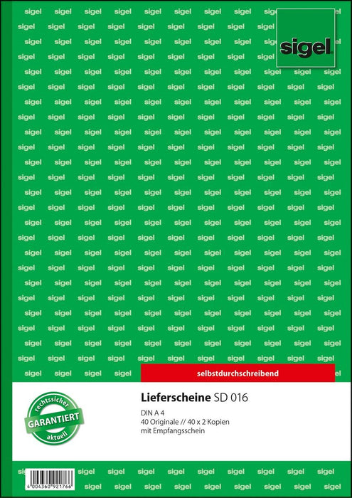 Sigel Lieferliste - 40 Hoja - A4 (210 X 297