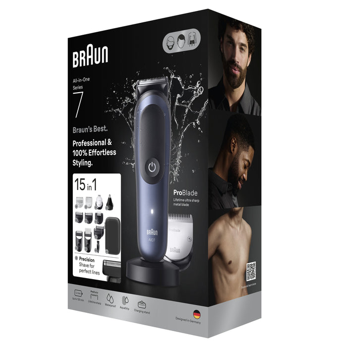 Braun Aio7580 All-In-One Series 7 Hair Trimmer, Blue Black