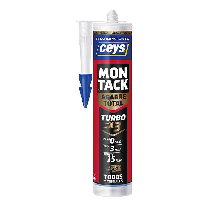 Adhesivo Pro De Montaje Montack Turbo Transparente 290 Ml
