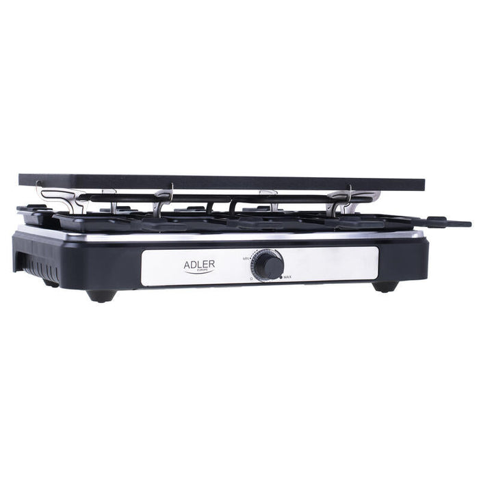 Adler Ad 6616 Electric Raclette Grill, Black Stainless Steel