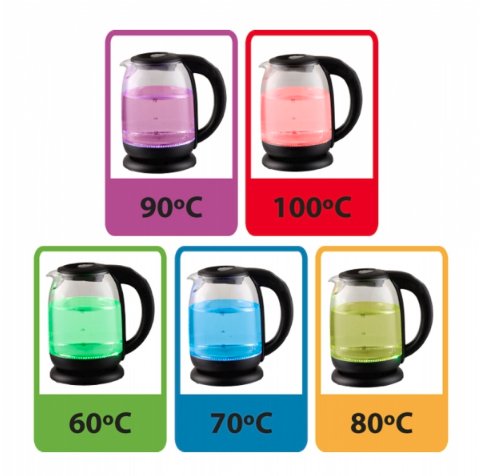EAN 5901299949863 - Esperanza EKK027 tetera eléctrica 1,7 L 2200 W Negro, Transparente imagen 5