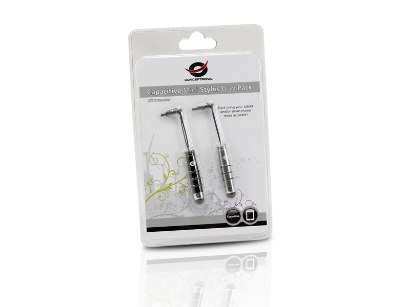 EAN 8714909025379 - Conceptronic CSTYLUSMINI2P lápiz digital 11 g Negro, Plata imagen 5