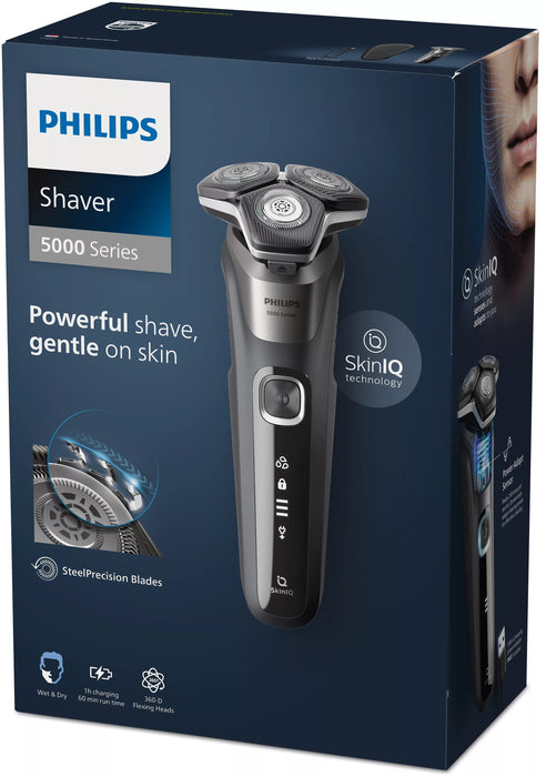 EAN 8720689008471 - Philips SHAVER Series 5000 S5887/30 afeitadora Máquina de afeitar de rotación Recortadora Negro, Gris imagen 2