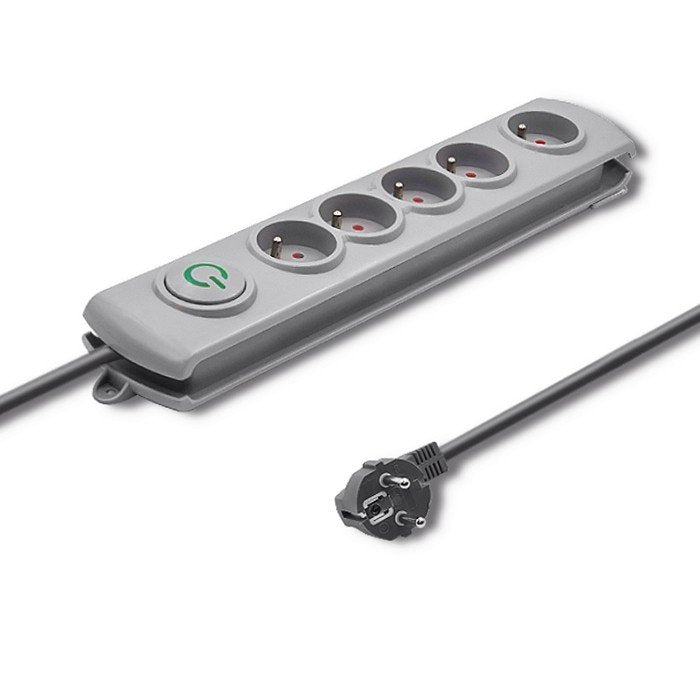 EAN 5901878502700 - Qoltec 50270 limitador de tensión Gris 5 salidas AC 230 V 1,8 m imagen 3
