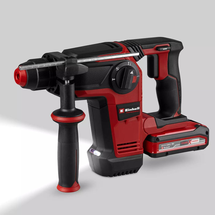 Taladro Einhell  Percutor Inalámbrico Profesional Tp-Hd 18/28 Li Bl+4, 18 Voltios Rojo/Negro, Batería De Iones De Litio 3,0 Ah, Juego De Accesorios De 4 Piezas, Estuche Electrónico S 4514274