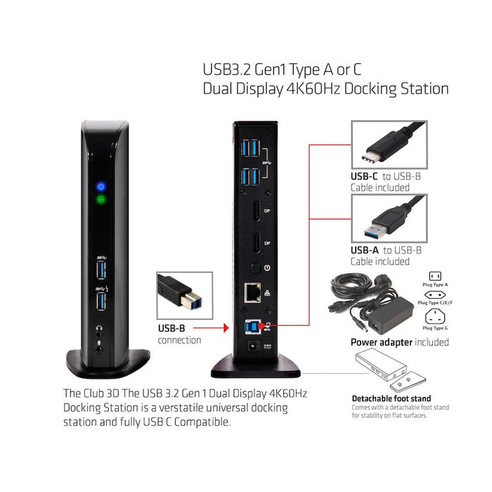 EAN 8719214470777 - CLUB3D CSV-1460 base para portátil y replicador de puertos Acoplamiento USB 3.2 Gen 1 (3.1 Gen 1) Type-B  imagen 5