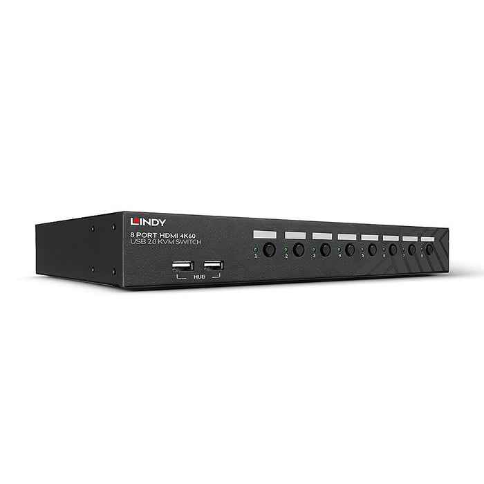 Lindy 8 Port Hdmi 4k60 Usb 2.0 Audio Kvm Switch