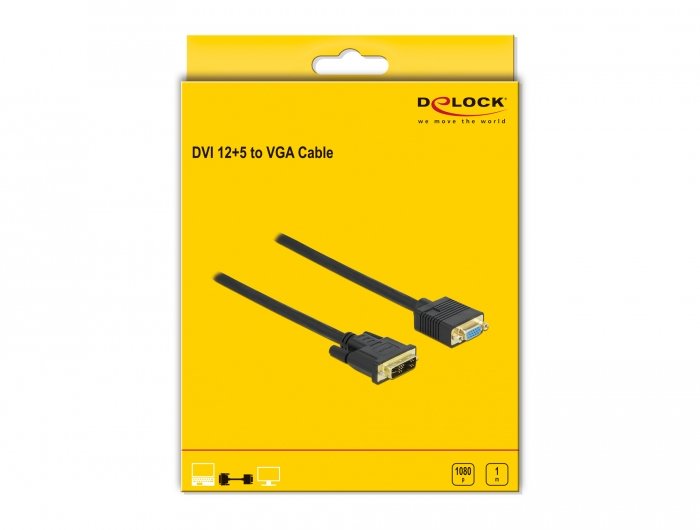 Delock Cable Dvi 12+5 Stecker Zu Vga Buchse 1 M