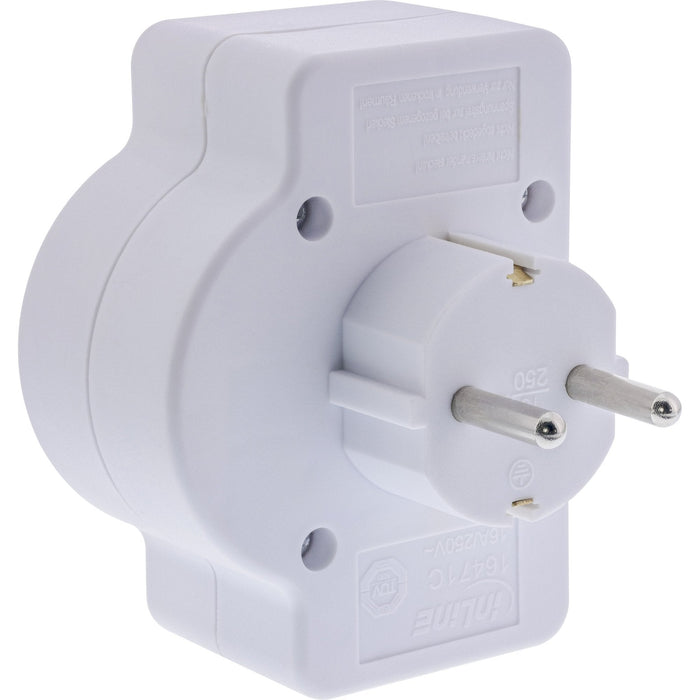 Inline® Power Adaptador With Switch, Ec Plug A 2x Euro Socket+1x Ec Socket, White