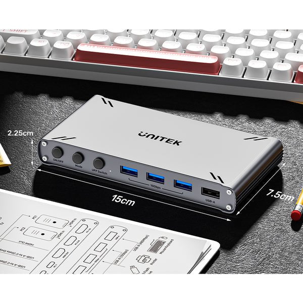 EAN 4894160058133 - UNITEK D1118AGY01-EU interruptor KVM Gris imagen 10