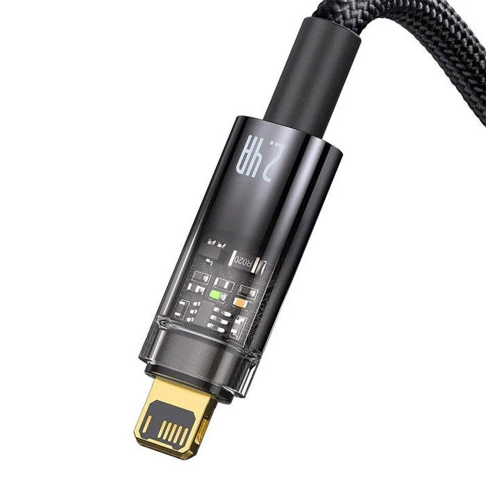 Explorer Series Auto Power-Off Fast Charging Data Cable Usb To Ip 2.4a 2m Black