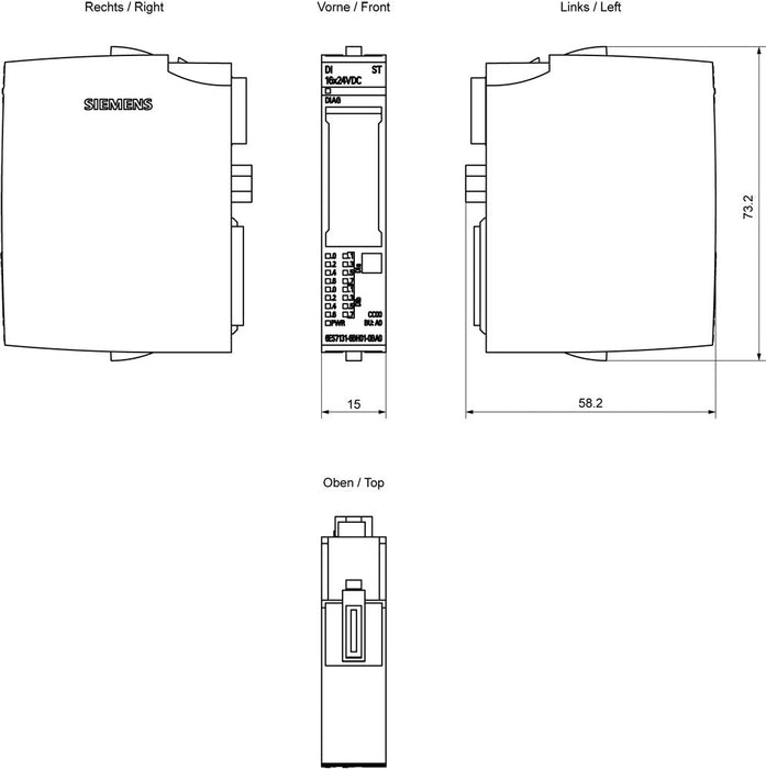 Siem Siemens Et 200sp 6es7131-6bh01-0ba0 Simatic Digital Eingang Di 16x24 Vdc