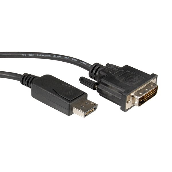 Roline Displayport Cable Dp St - Dvi St Schwarz 2m
