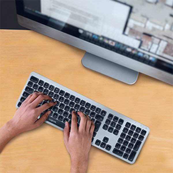 EAN 4052792065749 - LogiLink ID0206 teclado Oficina Bluetooth QWERTZ Alemán Gris imagen 5