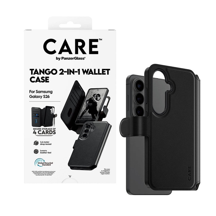 Panzerglass Care By ® Case Tango 2-In-1 Wallet M. Qi Samsung Galaxy S26, Cover, Samsung, Samsung - Galaxy S26, Transparent