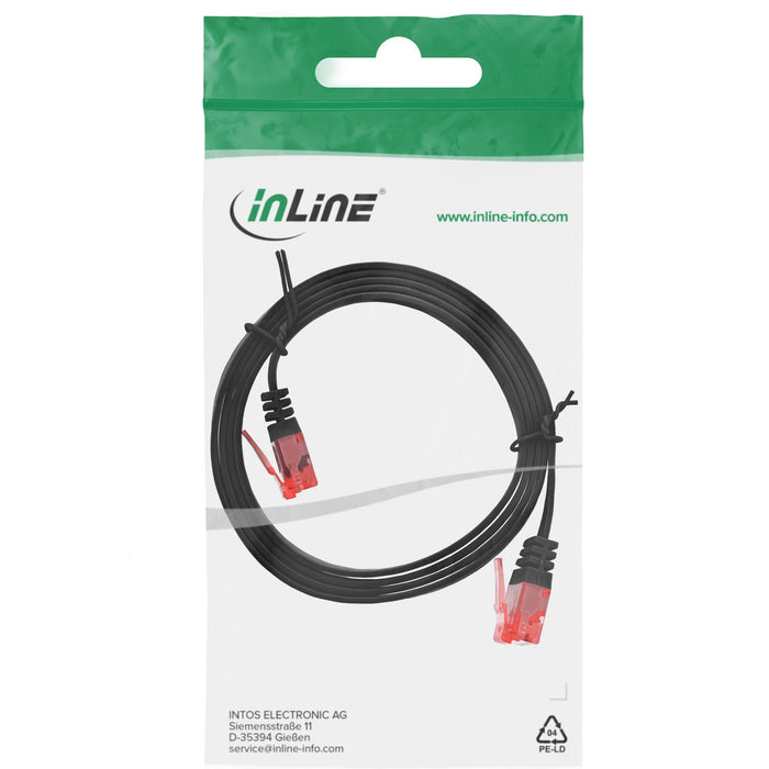 Inline Flat Ultraslim Cable De Red U/Utp Cat.6 Gigabit Ready Negro 1m