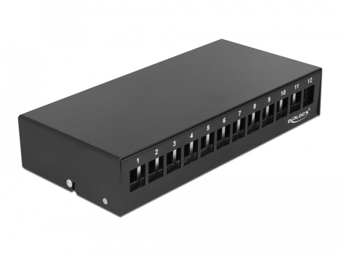 Delock Keystone Patchpanel 12 Port Schwarz