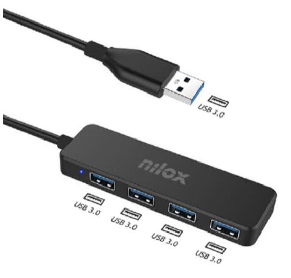 EAN 8054320847458 - Nilox HUB USB 4 PORTE USB 3.0 0 Mbit/s imagen 1