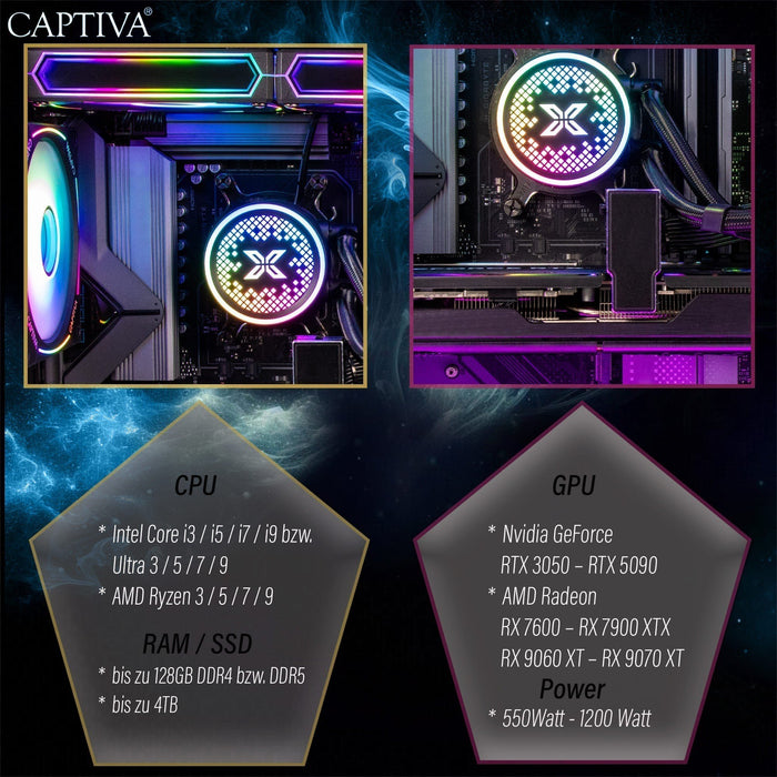 EAN 4046373950050 - CAPTIVA 95005 PCs/estación de trabajo AMD Ryzen™ 7 7800X3D 64 GB DDR5-SDRAM 2 TB SSD NVIDIA GeForce RTX 5 imagen 3