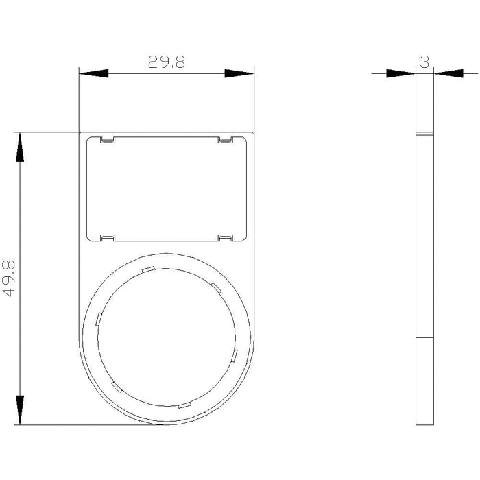 Siemens 3su19000as100aa0 Schildtrger Flach Abgerdet Sw F.Schild 17,5x27