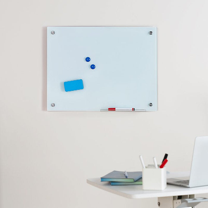 Dry Erase Whiteboard, Wall-Mounted, Glass, 90x120cm